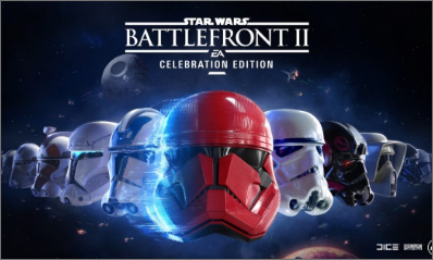foto do jogo star wars battlefront 2 com uma fila de capacetes
