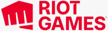 Logo da riot, um punho com o nome Riot Games escrito